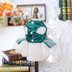Fashion Sweet Puppy Dog Blingbling Princess Skirt Pet Dog Lace Cake Camisole Tutu Dress H-Dark Green S