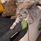Navaris Cat Scratch Armrest Organizer - Sisal Furniture Protector Scratching Pad for Cats - Scratcher Mat Cover for Sofa Couch Armchair - Dark Gray