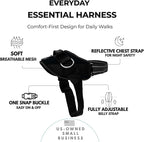 ShawnCo Essential Dog Harness, No-Pull Pet Vest with 3 Leash Clips, No Choke, Reflective, Adjustable and Padded, for Easy Walking and Training for Small, Medium and Large Dogs (Midnight, XS)