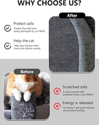Cat Wall Scratcher Mat, Anti Cats Scratch Furniture Couch Carpet Corner Protector for Indoor, Trimmable Cat Scratching Pad Board Sofa Replacement Deterrent from Cats Claws (Darkgrey,39.3x15.8In)