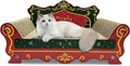 Luxury Cardboard Cat Scratcher Sofa Bed, Couch Shaped Scratching Board, Scratch Lounge with Catnip, Scratcher for Indoor Cats Large (Red)
