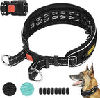 Mayerzon Martingale No Pull Collar for Large Medium Dogs Pitbull German Shepherd Rottweilers, Patented Reflective Anti Pull Dog Walking Collar with Buckle for Training Hiking, Adjustable(M, Black)
