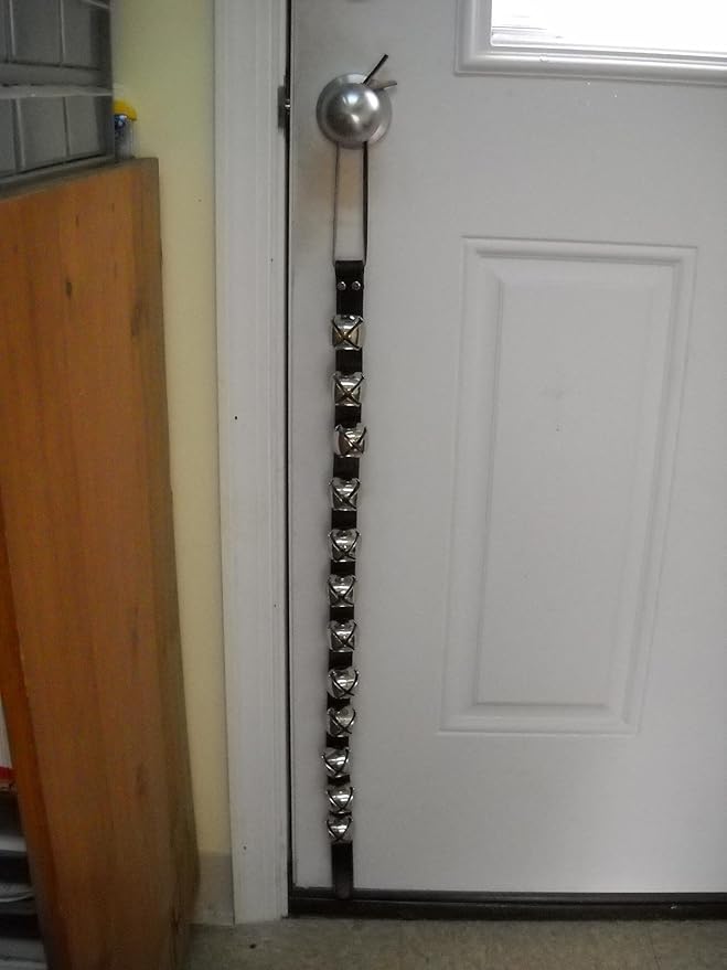 Warner Arctic Sleigh Bells Decorative Leather Strap Door Bells USA (15" with 5 Bells, Tan Leather with Silver Bells)
