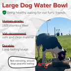 PEDAY 0.84 Gallon Dog Water Bowl, Human Grade Stainless Steel, for Medium & Large Sized Dogs- Silver Classic