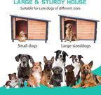 45.7" Extra Large Dog House Outdoor Weatherproof PVC sloped Roof Dog House Indoor Wooden Dog Houses for Large Dogs Outside Thickened Base Plate Winter Dog Kennel