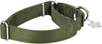 Martingale Dog Collar, Escape-Proof and No Slip Design, Heavy-Duty Nylon with Metal Buckle, Adjustable for Small, Medium & Large Dogs, Colorfast for Training, Daily Walks (Military Green,M)