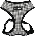 Puppia Amatus Dog Harness A (Over-The-Head) Fashionable Houndstooth Pattern Spring Summer Harness for Small and Medium Dogs, Black, Large