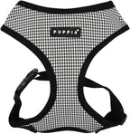 Puppia Amatus Dog Harness A (Over-The-Head) Fashionable Houndstooth Pattern Spring Summer Harness for Small and Medium Dogs, Black, Medium