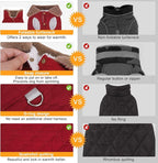 BEAUTYZOO Winter Dog Vest Coat with Harness Built in, Warm Puppy Jacket for Small Medium Dogs, Lightweight Cold Weather Small Dog Coat, Fleece Puffer Vest Windproof Snowproof Pet Clothes, Wine Red L