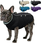 IDOMIK Warm Dog Coat with Harness, Waterproof Reflective Dog Jackets for Small Medium Large Dogs, Fleece High Collar Winter Jacket with Zipper, Pet Winter Snowsuit Clothes for Cold Weather,Black M