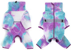 Dog Coats for Small Dogs, Polar Fleece Dog Pajamas Bodysuit, Puppy Onesies Tie Dye Jumpsuits, Dogs Warm Clothes Four-Legged, Doggie Fullbody Winter Jacket Vest