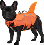ASENKU Dog Life Jacket - Pet Safety Vest for Swimming & Boating, Shark Life Jacket with Floatation, Dog Lifesavers Swimsuits for Small Medium Large Dogs (OrangeMix, S)