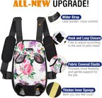 Pawaboo Adjustable Dog Carrier Purses, Pet Front Cat Travel Bag Dog Carrier Purses for Traveling Hiking Camping, Legs Out, Easy-Fit for Small Medium Dogs, S, Flower