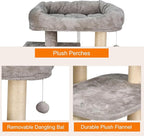 43-in Heavy-Duty Cat Tree for Large Cats, Multi-Level Tower with Sisal Scratching Posts, Plush Perch, Hammock & Condo Anti-Tip Design