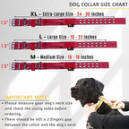 ADITYNA Heavy Duty Dog Collar for Large Dogs - Reflective Burgundy Collar with Handle for Training, and Walking - Wide, Thick, Tactical, Soft Neoprene Padded