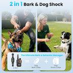 2 in 1 Dog Bark and Shock Collar - 4500FT Bark Collar with Remote, Voiceprint Recognition, Beep/Vibration/Shock Modes, 8 Sensitivity Levels, IP67 Waterproof, Portable Training Collar for 5-120lbs Dogs