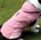 Fleece Dog Hoodie for Small Medium Dogs Super Warm Puppy Jacket for Cold Winter Dog Coats,Pink M