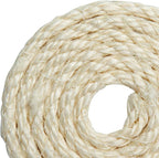 White Sisal Rope 1/6 Inch by 164-Feet for Cat Scratching Post Tree Tower Replacement Repair and Replace, DIY Hemp Twine Rope for Kittens Shelves Furniture Window Bed Perch House Climbing, 4mm by 50m