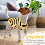 Pet Dog Striped T-Shirt Dogs Cats Cotton Vest Spring Summer Pet Apparel Tee Shirt Suitable for Small and Medium Large Pets French Bulldog Bichon