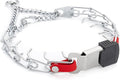 Herm Sprenger Chrome Plated Steel Dog Collar with Quick Release ClicLock Buckle and Biothane Insert Training Collar for Dogs Made in Germany (Cherry Red, 16in x 2.25mm(Neck Size up to 13-14in))