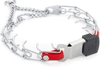 Herm Sprenger Chrome Plated Steel Dog Collar with Quick Release ClicLock Buckle and Biothane Insert Training Collar for Dogs Made in Germany (Cherry Red, 16in x 2.25mm(Neck Size up to 13-14in))
