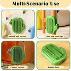 3 in 1 Cat Self Groomer Brush, Cactus Style Wall Corner Massage Comb Scratcher with Feather Toys & Catnip Ball for Indoor Cats, Pet Tickling Artifact, Cat Face Scratchers for Fur Pets