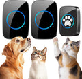 Edge Touch Dog Bell – Blk Long-Range Wireless Dog Door Bell 1000ft with LED, Waterproof Dog Buttons & Dog Clicker for Communication, Durable Bells for Dog Training to Go Outside(2 Chimes & 1 Bell)