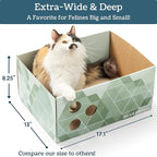 Cardboard Cat Scratcher, No-Mess Cat Scratch Box with Refillable Double-Sided Cat Scratch Pad for Indoor Cats