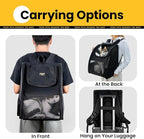 Cat Backpack Carrier for Small Dogs and Cats Fit Up to 15 Lbs,Small Dog Backpack, Foldable with 3-Side Mesh Windows, Pet Carrier for Travel & Hiking Friendly，Black