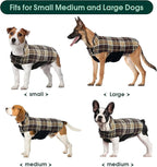Kuoser Waterproof Dog Coat, Reversible Dog Jacket for Large Dogs, Adjustable Durable Doggie Winter Coat for Groowing Puppies Warm Puppy Cold Weather Apparel, New Brown L
