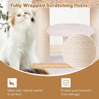 Tangkula Modern Cat Tree, 41 Inch Multi-Level Cat Tower with Cattail Fluff Condo & Top Perch, Hanging Toy, Bed, Removable Cushion, Sisal Scratching Posts for Indoor Cats, Natural