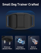 Small Dog Shock Collar, Tailored for Small Dogs 5-15lbs & Medium, Lightest Training Collar with Beep Vibration, Light for Night Walks, 3300Ft Rechargeable E Collar with Remote IPX7 Waterproof
