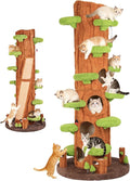 NUNU LAB Large Cat Tree for Indoor Cats – Multi-Level Solid Wood cat Tree Tower with Sisal Scratching Posts, Jumping Platforms, Plush Perches & Spring Toys for Multi-Cat Homes