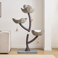 52” Tall Modern Gray Cat Tree Tower for Large Cats| Cat Scratching Posts with Hand-Woven Baskets | Luxury Cat Condo for Indoor Multiple Cats | Cat Furniture for Gifts （52” Gray ）