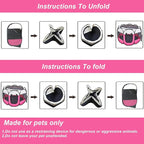Portable Pet Puppy Dog Cat Playpen, 8-Panel Indoor/Outdoor Puppy Pen with Shade Cover & Travel Bag - Waterproof Dog Cat Tent