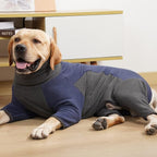 Dog Winter Coat Soft Fleece Dog Clothes for Cold Weather, Warm Dogs Pullover Pajamas Cozy Cold Weather Jacket Full Body Suit Windproof Fleece Sweater for Dogs Walking Hiking Sleeping (Blue M)