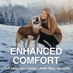 VIVAGLORY Softjoy Dog Coat, Dog Jacket for Winter & Christmas, Coat with Harness Hole, Reversible Plaid Checkered Warm Fluffy Heavy Duty for Puppy, S, Coffee
