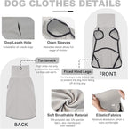 ROZKITCH Dog Winter Coat Soft Pullover Pajamas, Pet Windproof Warm Cold Weather Jacket Vest Cozy Jumpsuit Apparel Outfit Clothes for Walking Sleep Grey S