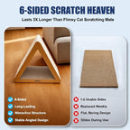 3 Pack Cardboard Cat Scratcher & Scratch Pad with Catnip, Buildable Triangle Cat House w/ 6-Sided Use, Furniture Protection for Indoor Cats