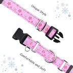 Reflective Martingale Collar for Dogs with Quick Release Buckle Cute Girl Female Flower Dog Collars (Pink Floral, Large)