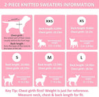 Chihuahua Yorkie Sweater, 2 Pieces Dog Sweaters for Small Dogs, Turtleneck Knitted Dog Clothes for Small Dogs, Winter Warm Pullover Sweaters, Pet Cat Sweater Cold Weather Puppy Clothes Outfits XS