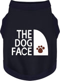 Personality Canine Attire: Soft, Lightweight Cotton Dog Clothes with 'The Dog Face' Print. Small and Medium Breeds, Perfect for Everyday Wear, Comfortable and Breathable Pet Shirt Dark Blue S