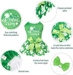 CuteBone St.Patrick's Day Dog Green Dress Velvet for Small Dogs Girl Puppy Dresses Clover Dog Clothes CVA14S-D