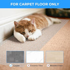 Carpet Protector for cat Dog Anti Scratch Under Door Cat Scratch Protector Mat from Scratching Easy to Cut Non Slip Plastic Carpet Scratch Stopper Cat Scratch Guard Carpet 3.6FT(Clear, 1pcs)