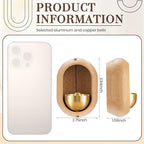 2 Pcs Shopkeepers Bell for Door Opening, Magnetic Wood Doorbell Chime When Door Opens, Magnetic Doorbell for Cafe Glass Doors Store Entrance, Housewarming Gift(Oval,4.13 x 2.95 Inches)