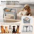 URPOWER Mess Proof Elevated Dog Bowls, High Wall Splash Guard Design, 4 Height Adjustable Raised Bowl Stand, 2 Stainless Steel Bowls, Non-Slip Food Water Set for Small Medium Large Dogs