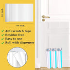 118" x 8.2" Door Protector from Dog Scratching Guard - Dog and Cat Scratch Door Protector - Anti Scratch Tape for Pet - 100% Transparent.