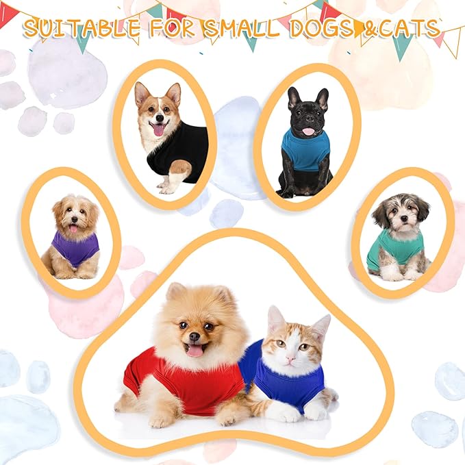 16 Pieces Small Dog Clothes Cute Blank Puppy Shirts Soft Dog Sweatshirts Breathable Outfit for Pet Cats Accessories, 16 Styles(XL)