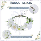 SCENEREAL Small Dog Wedding Dress 4-Piece Set with Tutu Skirt, Bow Veil, Flower Collar and Bandana, My Humans are Getting Married for Small Dogs Cats