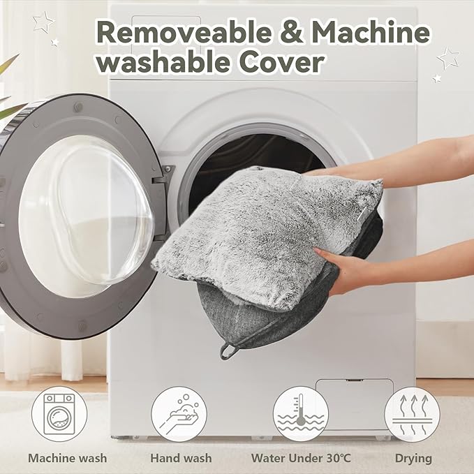 WINDRACING Cat Bed Cave-Cat Beds for Indoor Cats,Kittens and Large Pets,Foldable and Washable with Removable Cushioned and Anti Slip Bottom(Large,Grey)